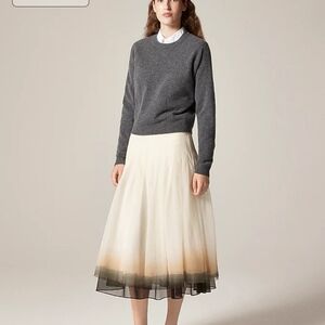 J Crew Collection pleated circle skirt in dip-dyed tulle Size 0 CM739